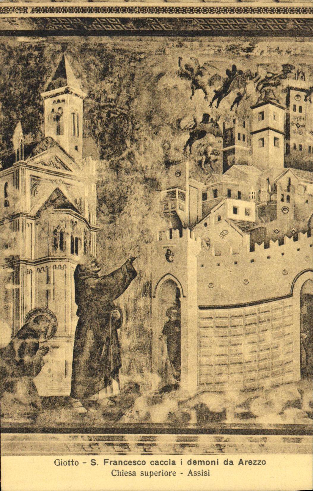 CPA Francesco Assisi Caccia Demoni da Arezzo Chiesa Superiore 