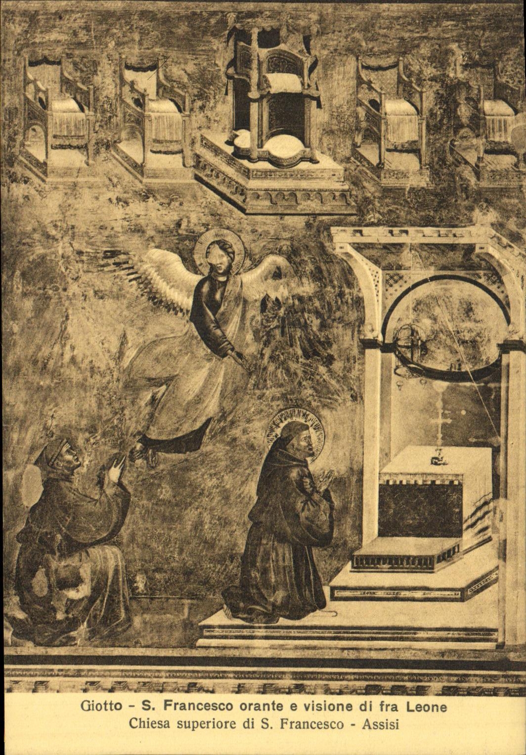 CPA Francesco Assisi Orante Visione di Fra Leone Chiesa Superiore di 