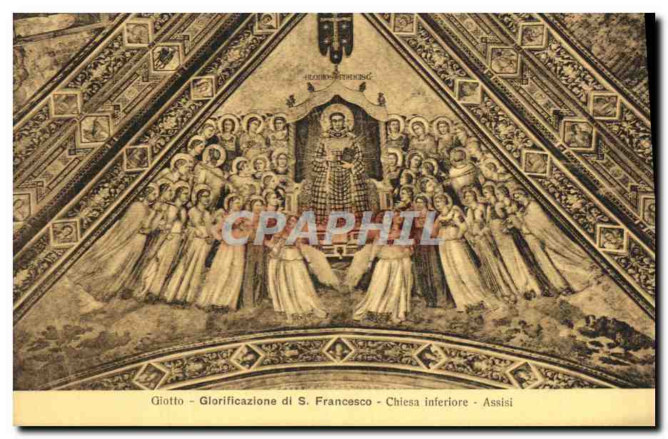 CPA Francesco Assisi Giotto Glorificazione di Francesco Chiesa Inferiore