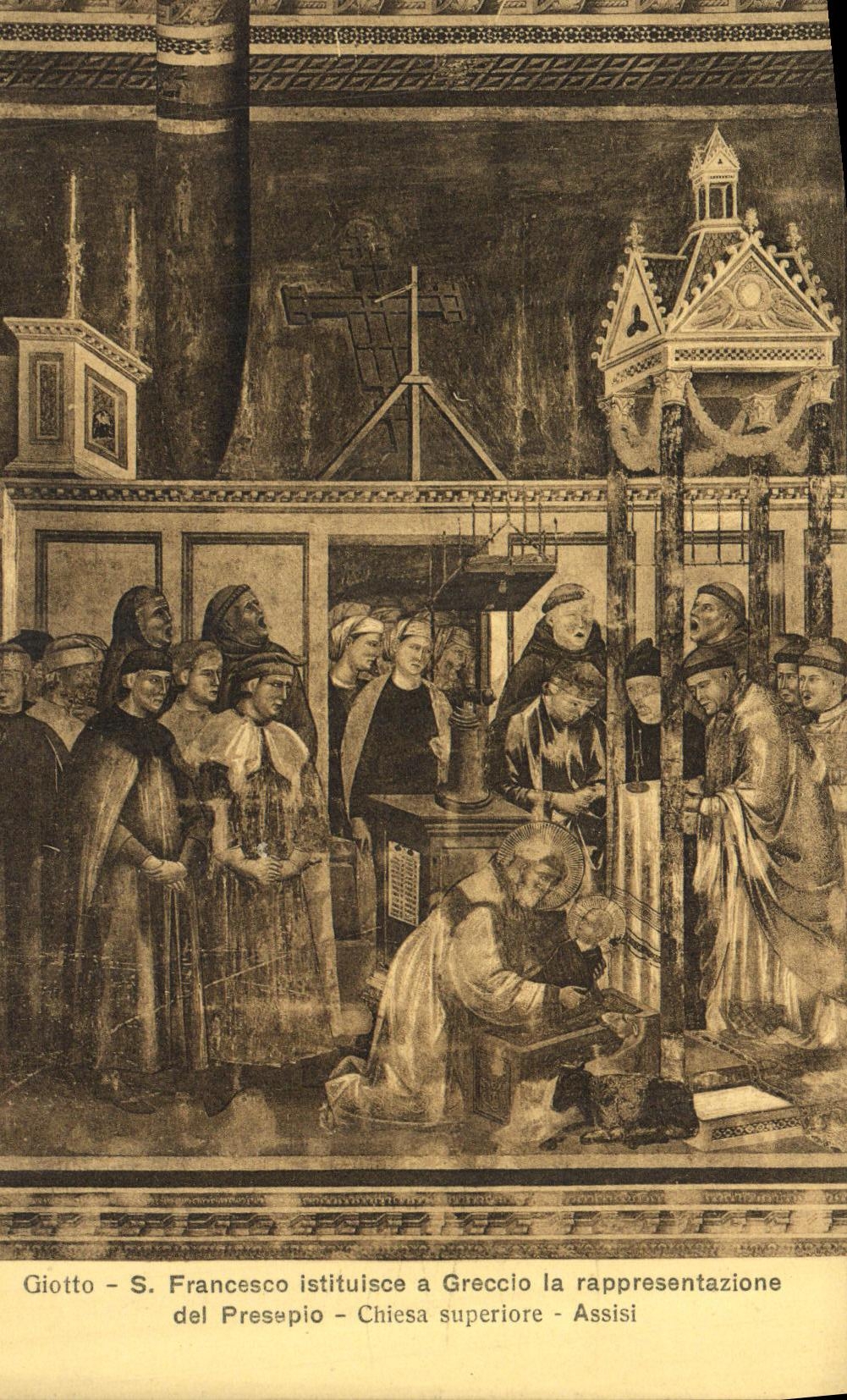 CPA Francesco Assisi Giotto S Farncesco Istituisce a Greccio la Rappresentazione