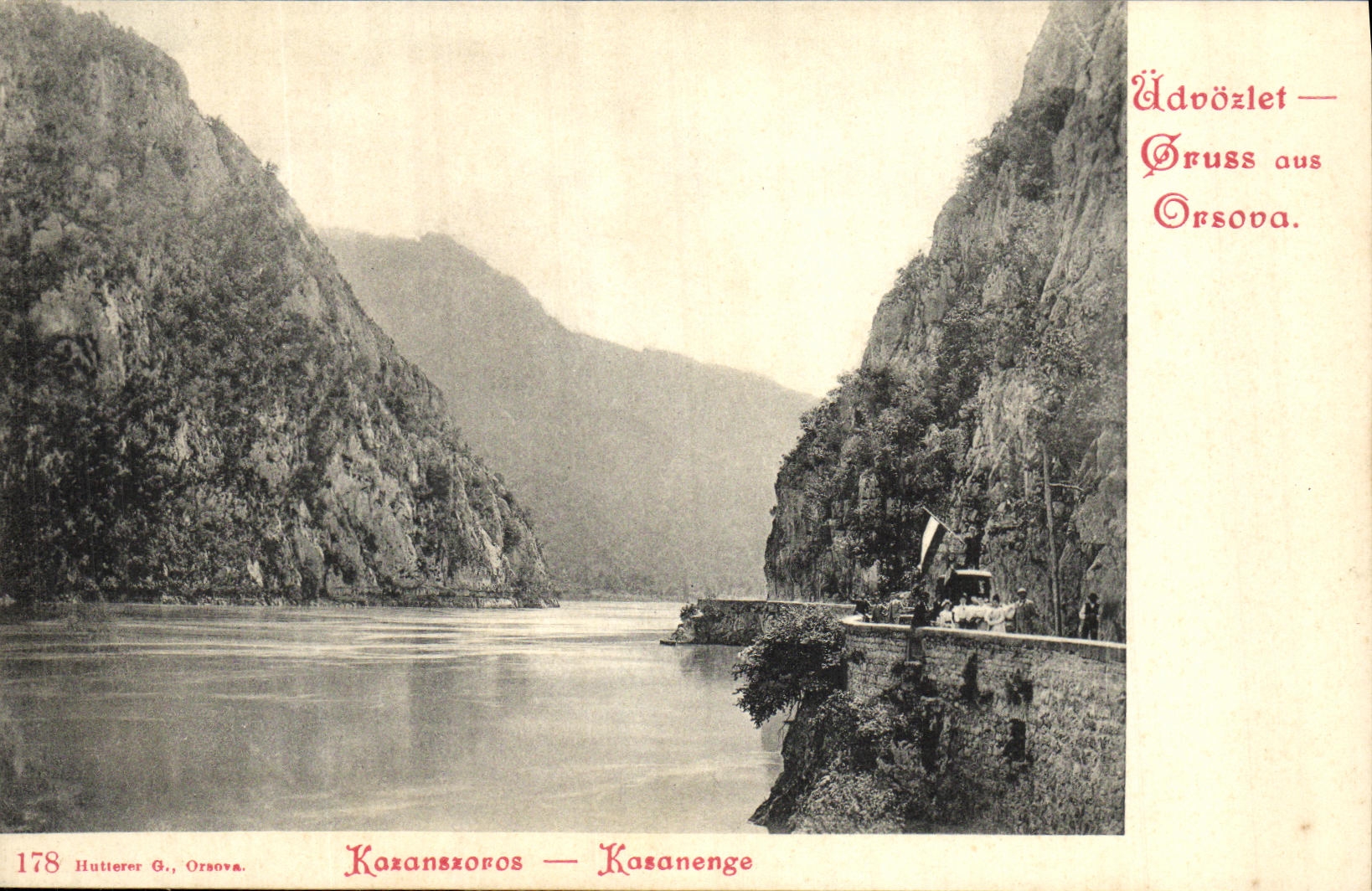 CPA Udvozlet Gruss aus Orsova Dubovai Kasanszoros Kasanenge Roumanie