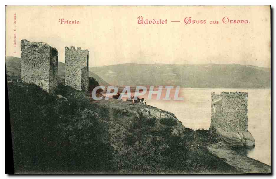 CPA Udvozlet Gruss aus Orsova Tricule Roumanie