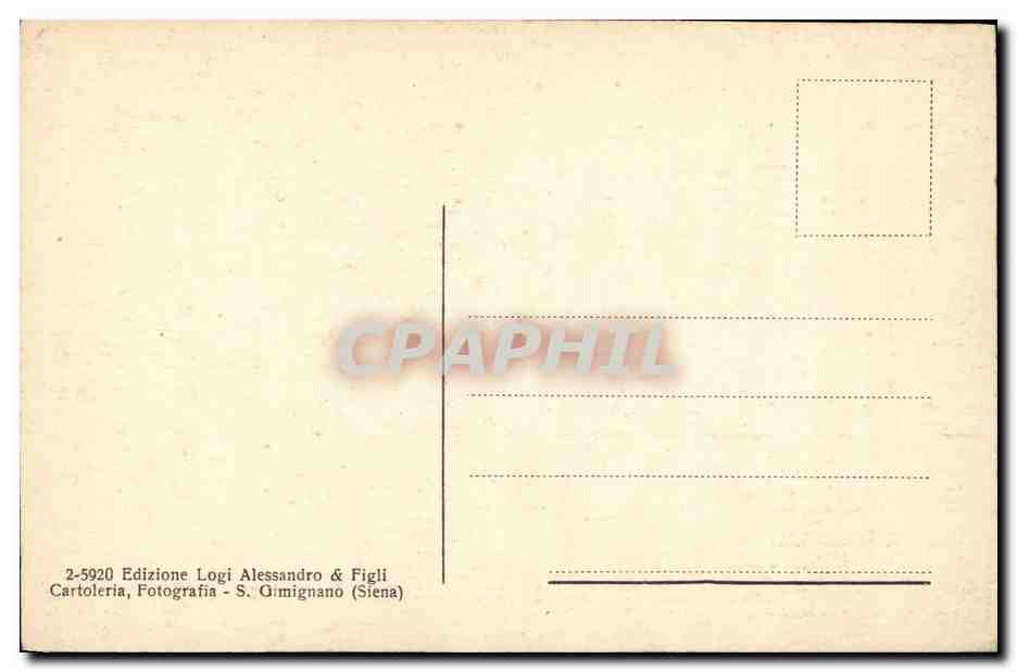 CPA Gimignano Cortille del Palazzo del Podesta — Rückseite