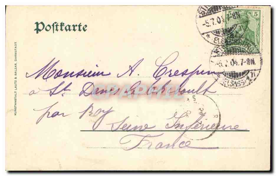 CPA Strassburg Denkmal Moritz v Sachsen — Verso