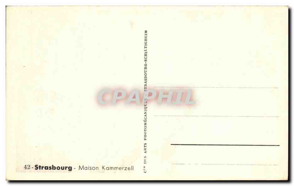 CPA Strassburg Maison Kammerzell — Rückseite