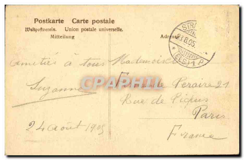 CPA Strassburg Munster Laurentiusportal Portail St Laurent — Verso
