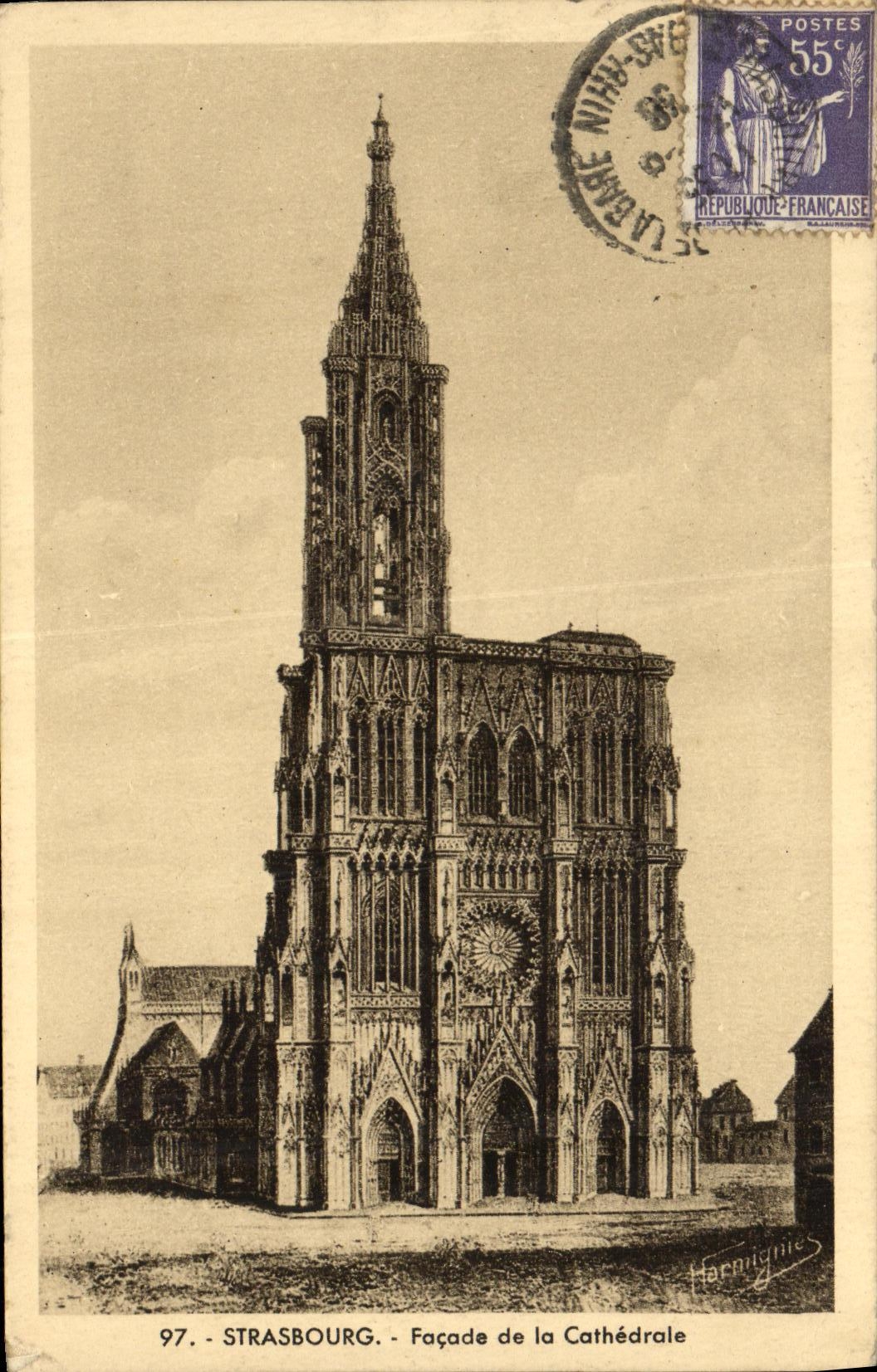 CPA Strassburg Facade de la Cathedrale