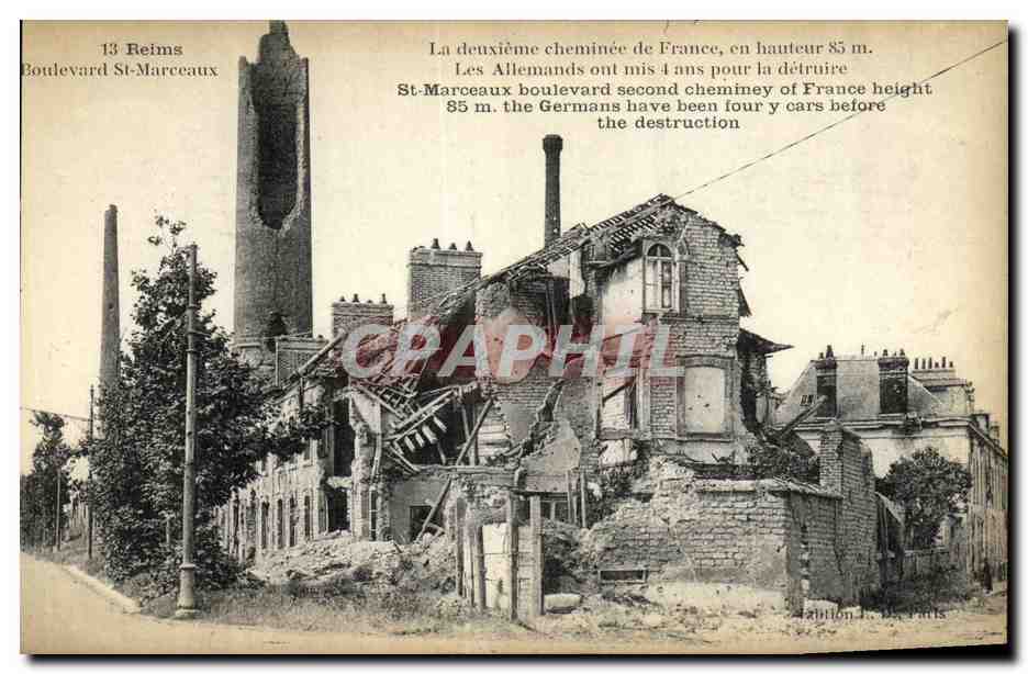 CPA Reims Boulevard St Marceaux Militaria