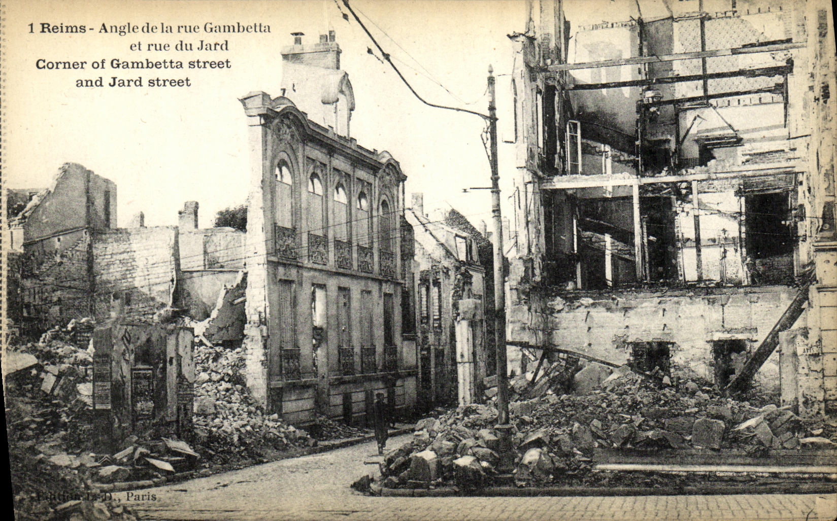 Reims - Angle de la rue Gambetta et rue du Jard — éditeur : G. B. Paris