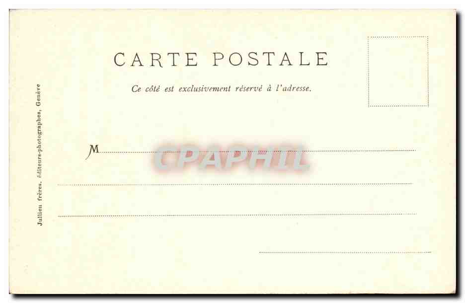 CPA Geneve Chateau de Chillo vu du Lac — Verso