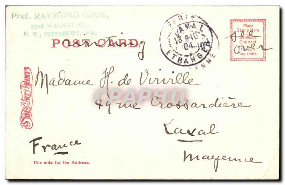 CPA Louisiana Purchase Exposition St Louis 1904 Grand Festival Hall — Rückseite