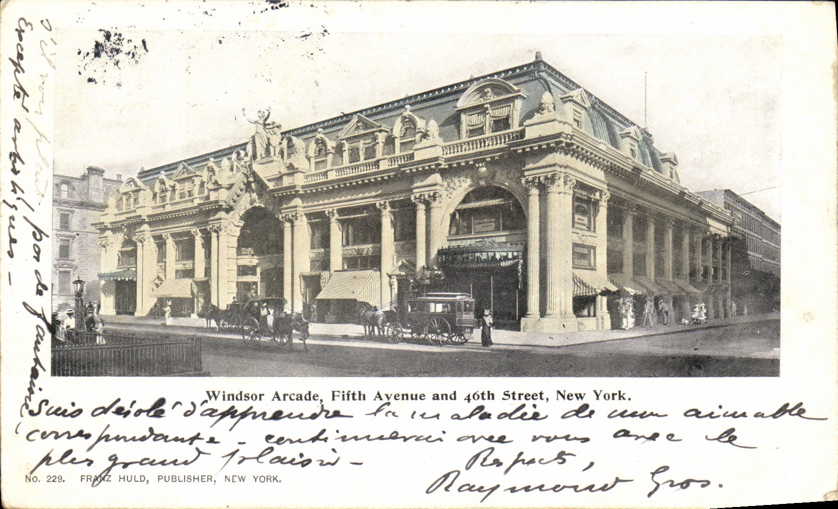 CPA Windsor Arcade Fifth Avenue and Street New York