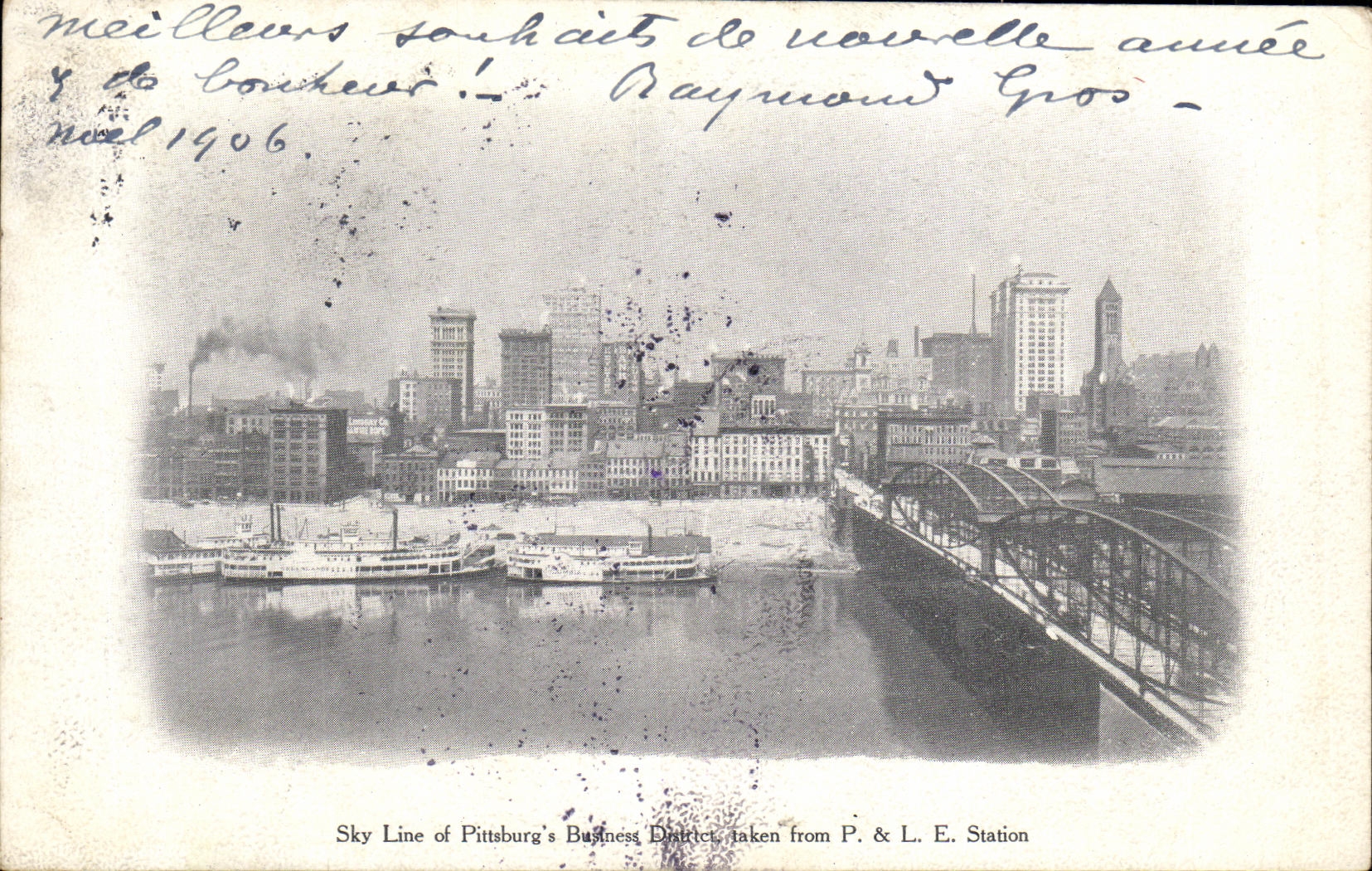 CPA Pittsburg Line of Bulinest Drink taken from P L E Station