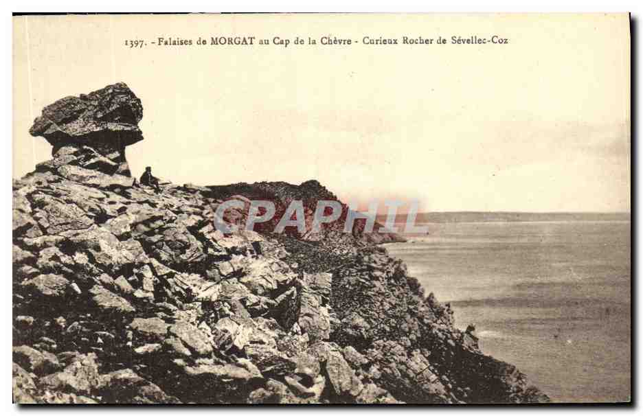 Falaises de MORGAT au Cap de la Chèvre - Curieux Rocher de Sévellec-Coz — CPAPHIL n°1397