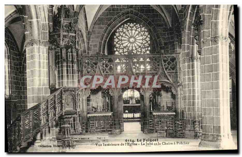 CPA Le Folgoet Vue Interieure de I Eglise Le jube et la chaire a precher