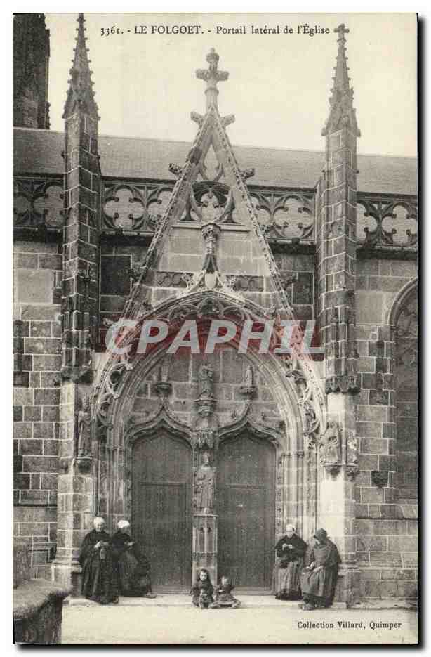 CPA Le Folgoet Portail lateral de l eglise Mendiantes