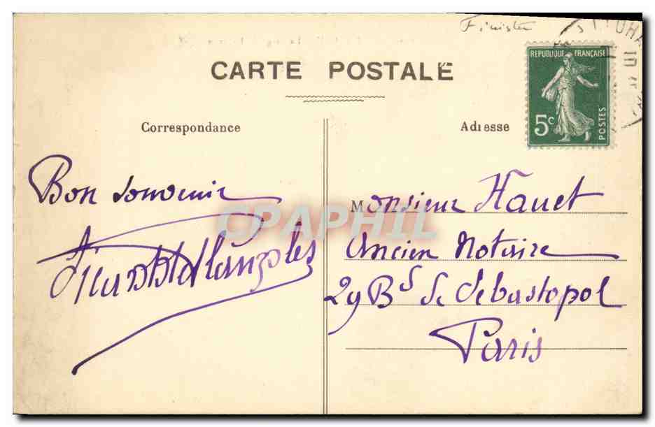 Le Pouldu - La Plage de Kéréron — Collection H. Laurent, Port-Louis — Verso