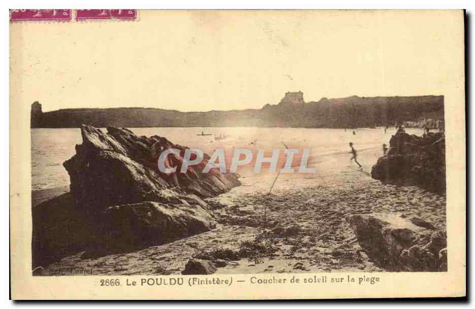 Le POULDU (Finistère) — Coucher de soleil sur la plage