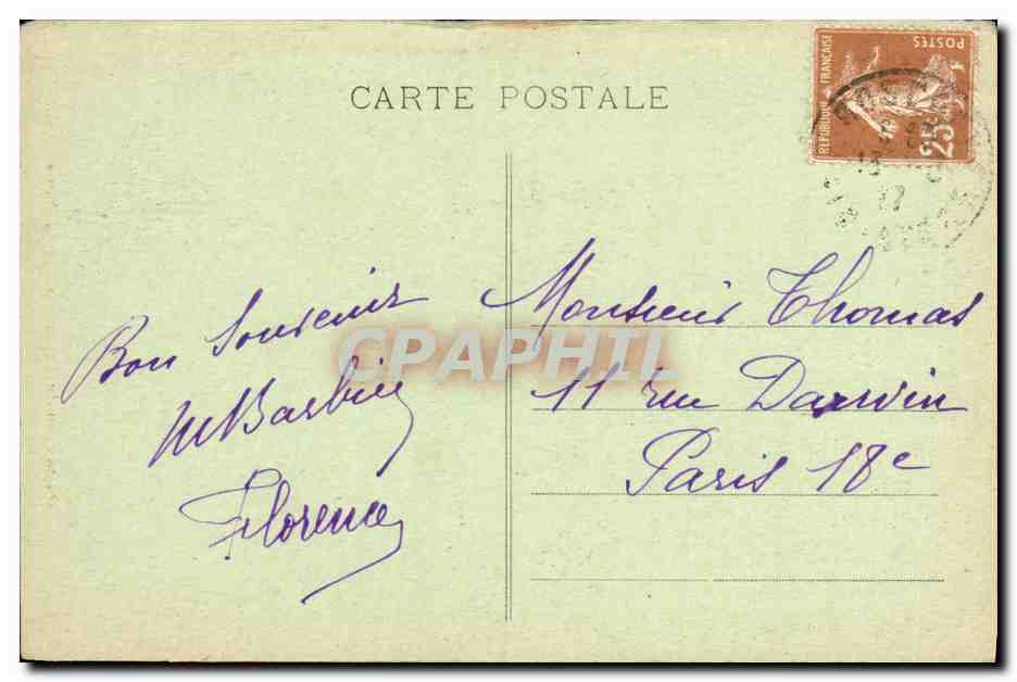 CPA St Herbot pres Huelgoat La cascade du moulin du Rusque — Verso