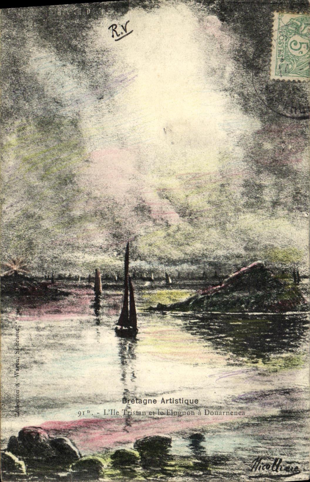 CPA L ile Tristan et le Elugnon a Douarnenez