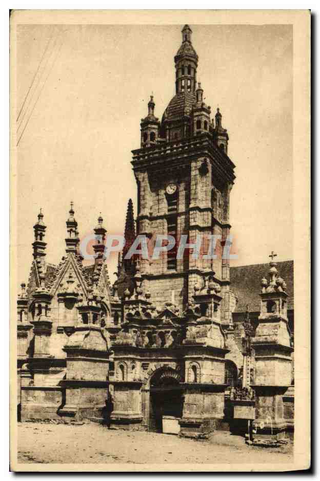 CPA St Thegonnec Finistere L eglise Facade et porche