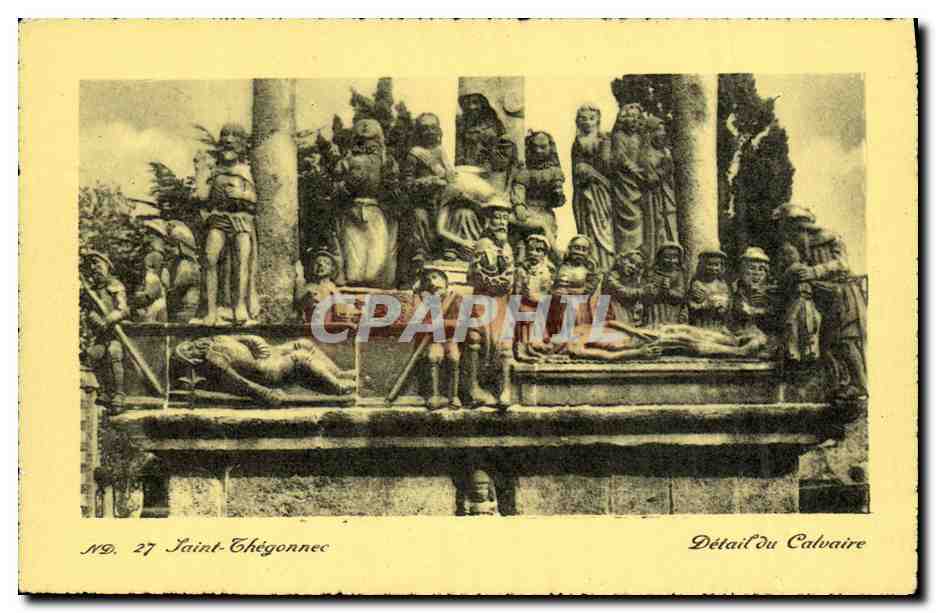 CPA Saint Thegonnec Detail du Calvaire