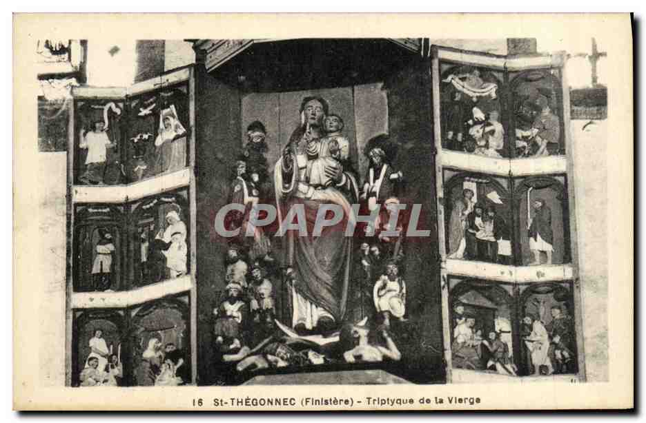 CPA Saint Thegonnec Finistere Triptyque de la vierge