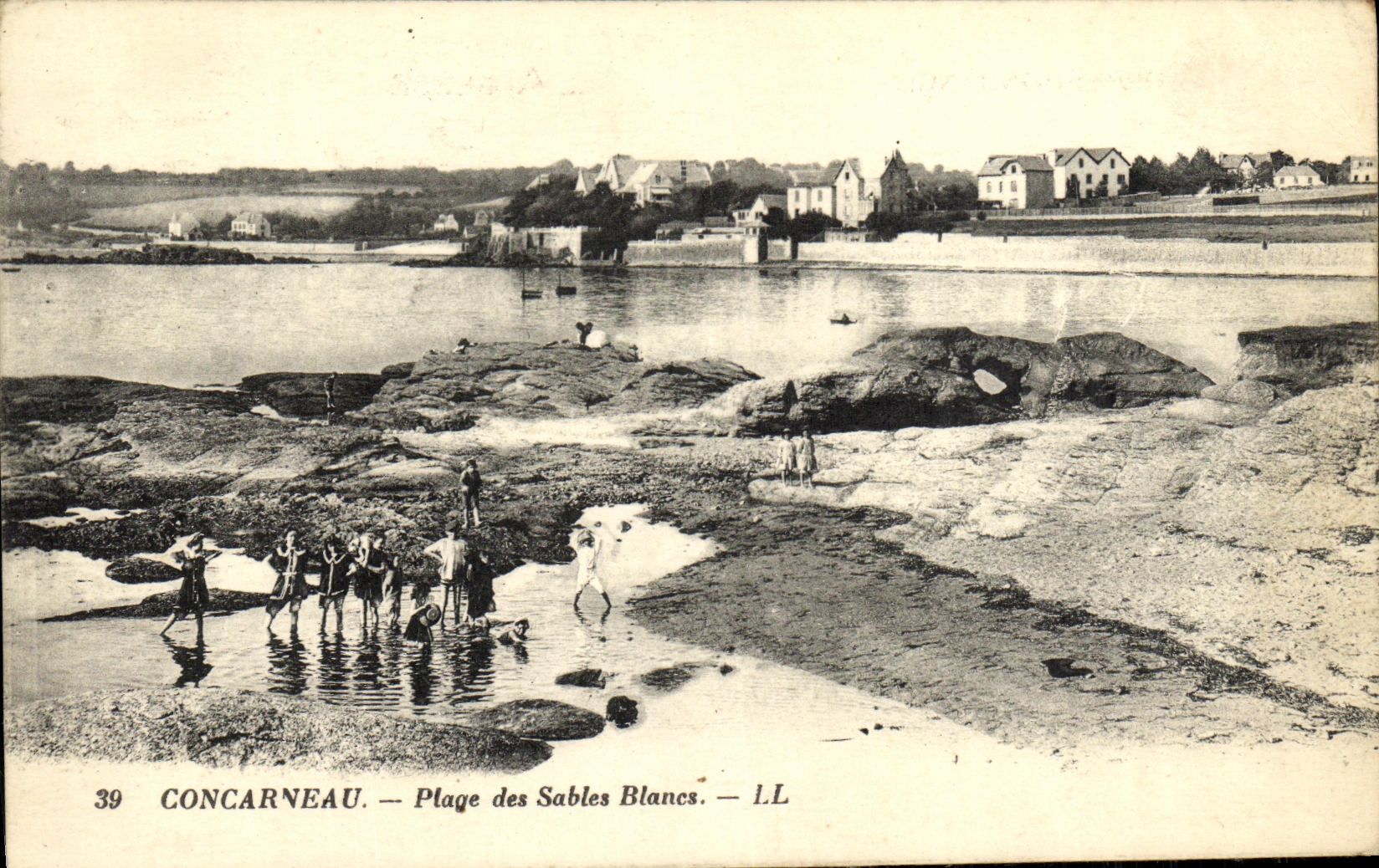 CPA Concarneau Plage des Sables Blancs