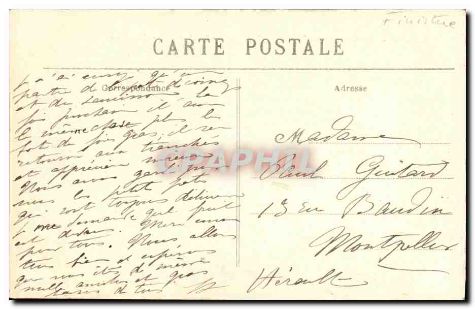 CPA Concarneau La Place d Armes et le beffroi vus des fortifications de la ville close — Rückseite