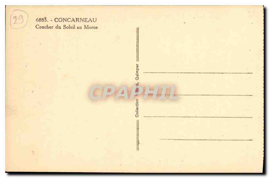 CPA Concarneau Coucher de soleil au Moros — Rückseite