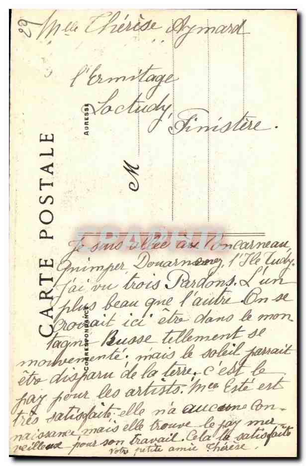Concarneau — La Porte et les Remparts de la Ville Close — Collection Villard, Quimper — Rückseite