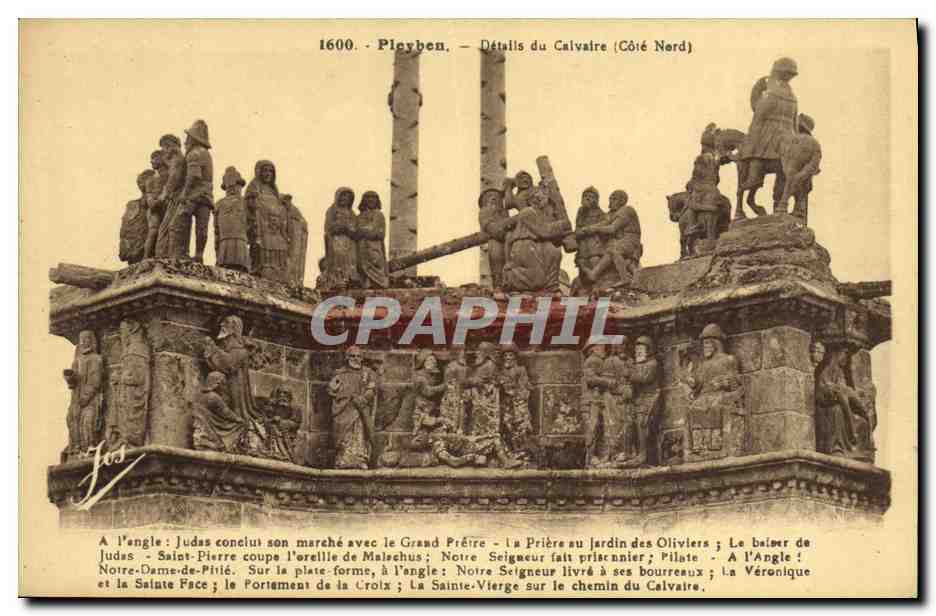 CPA Pleyben Details du Calvaire