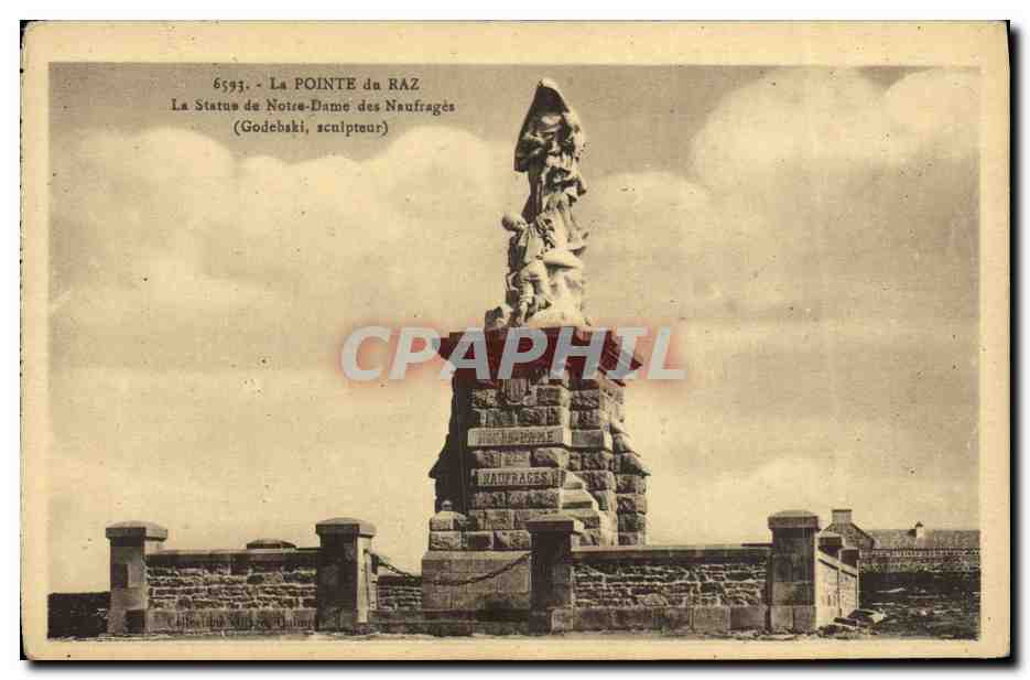CPA Pointe Du Raz La Statue de Notre Dame des naufrages