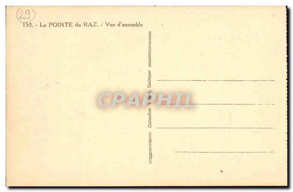 CPA La Pointe du raz Vue d ensemble — Rückseite