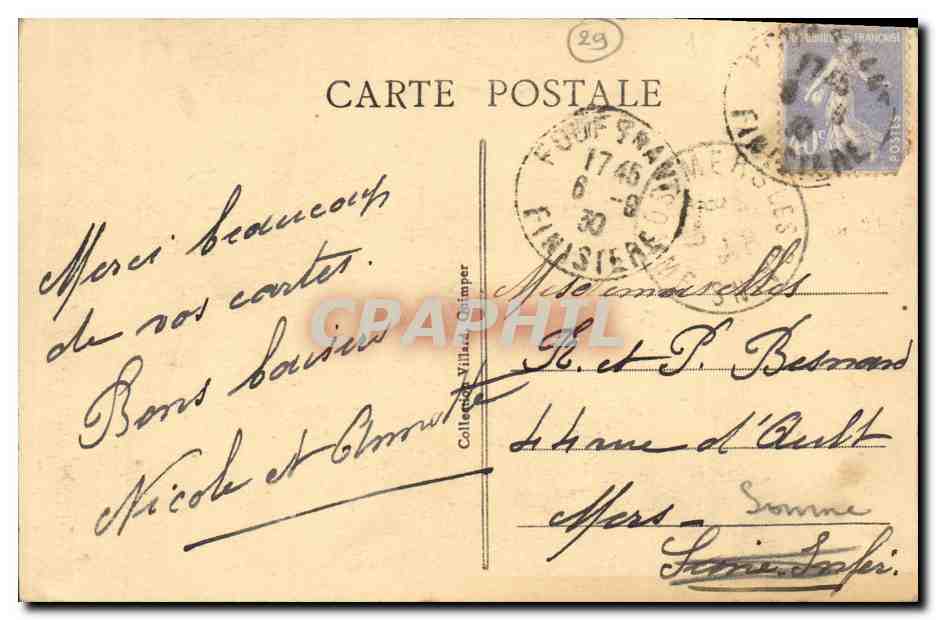 CPA La Pointe du raz Les Courants du Raz de Sein — Rückseite