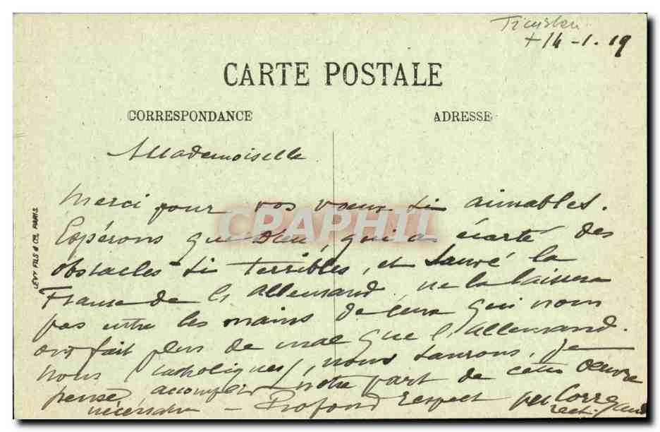CPA La Pointe du raz Effet de Vagues a la baie des trepasses — Verso