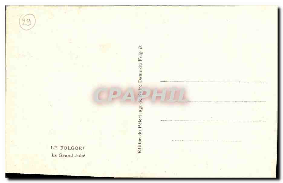 CPA Le Folgoet Le Grand jube — Rückseite