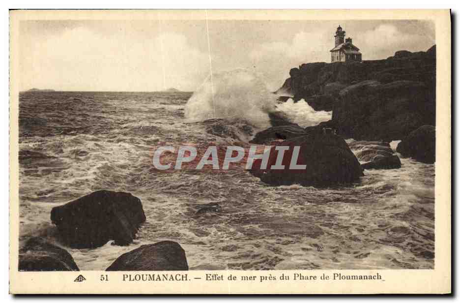 Ploumanach — Effet de mer près du Phare de Ploumanach — C° des Arts Photomécaniques, Strasbourg