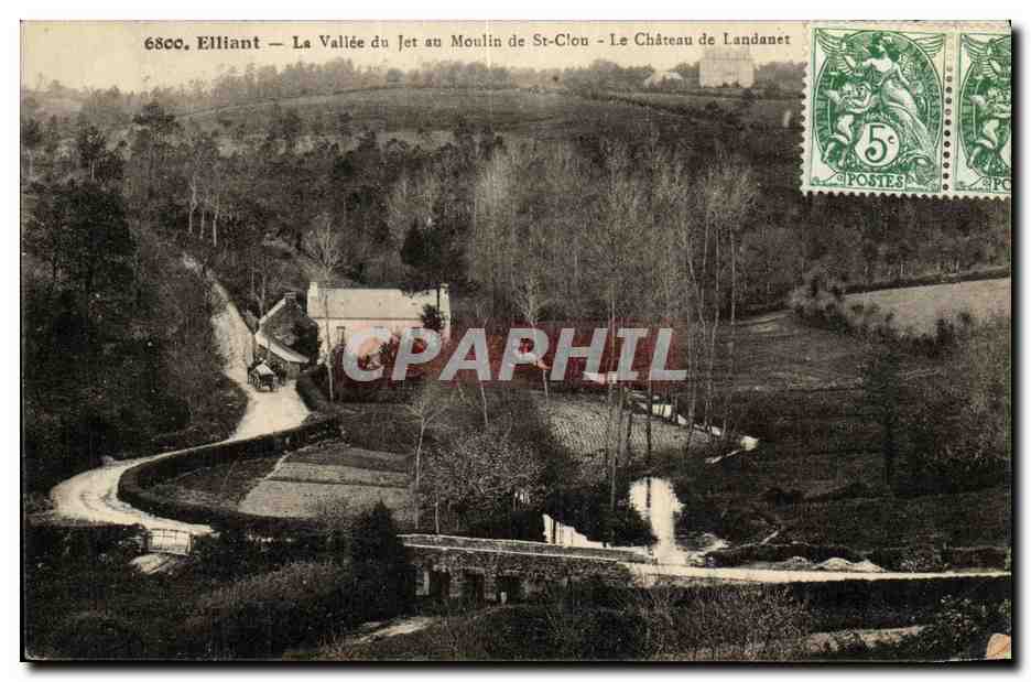 CPA Elliant La Vallee du jet au moulin de St Clou Le chateau de Landanet