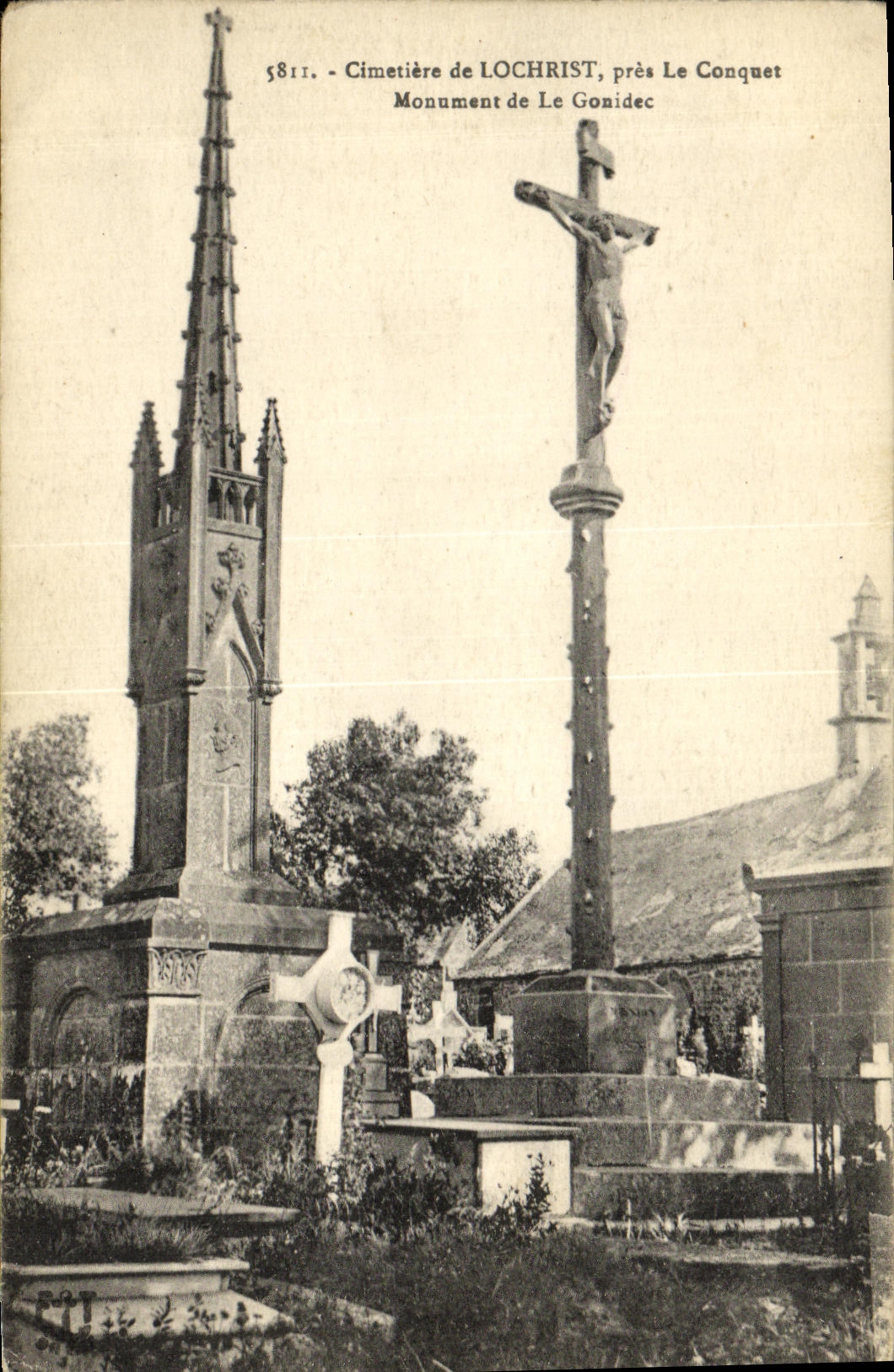 CPA Cimetiere de Lochrist pres le Conquet Monument de Le Gonidec