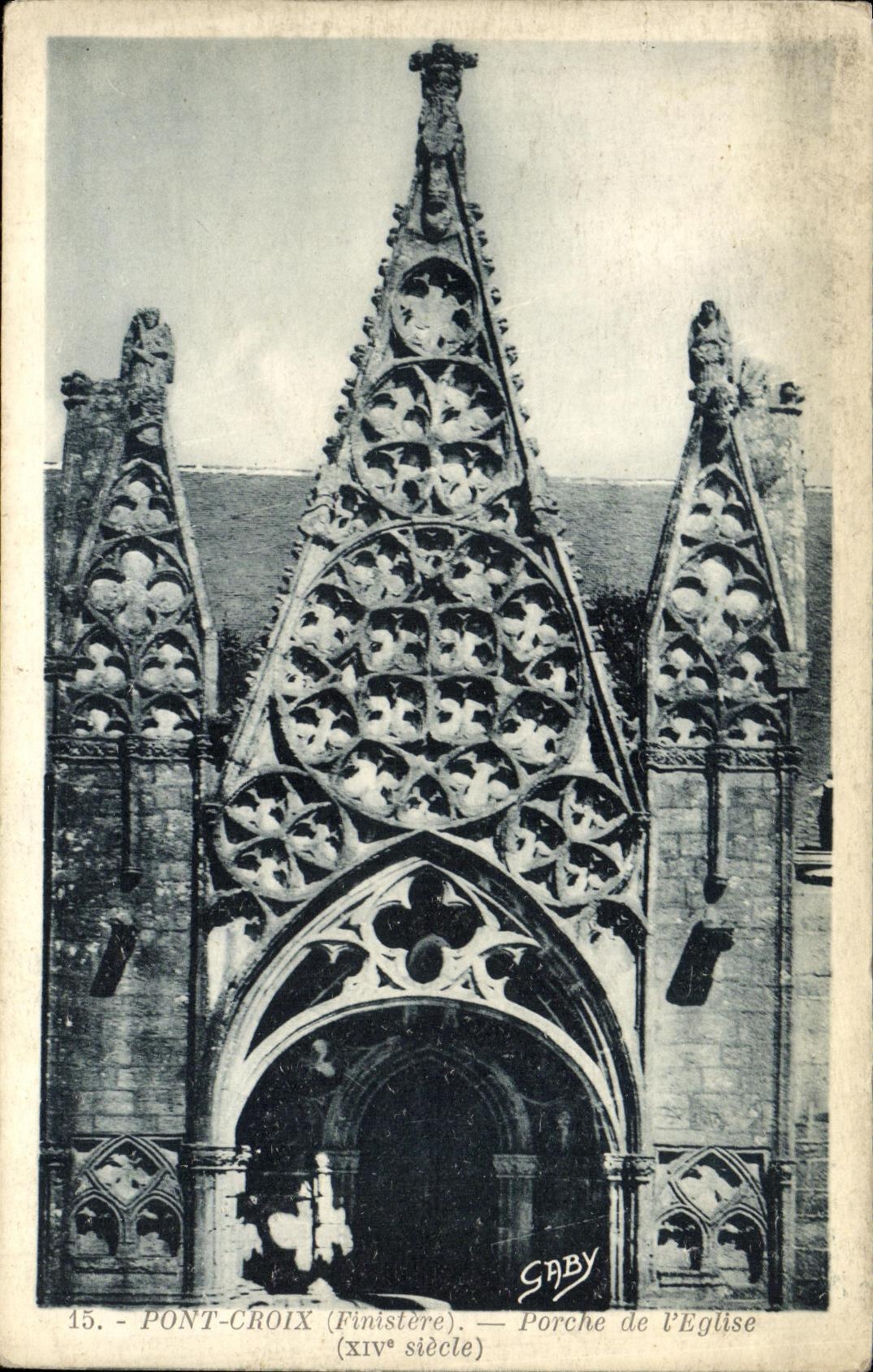 CPA Pont Croix Porche de L Eglise
