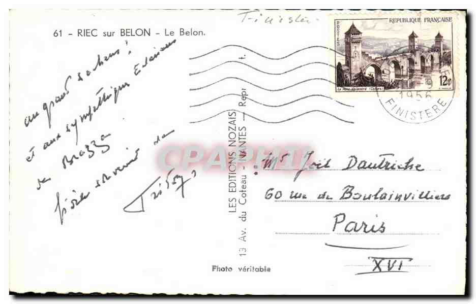 CPM Riec sur Belon Le Belon — Rückseite