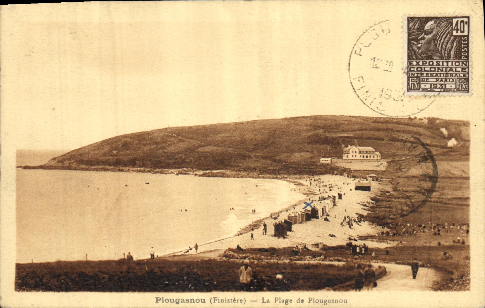 Plougasnou (Finistère) — Ansicht der Plougasnou-Strand — Internationale Kolonialausstellung Paris 1931