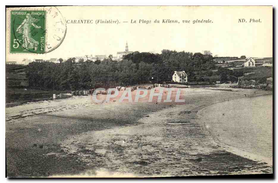 CPA Carantec La Plage du Kelenn Vue Generale