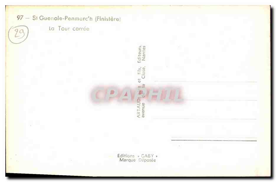 CPA St Guenole Penmarc h Finistere La Tour carree — Rückseite