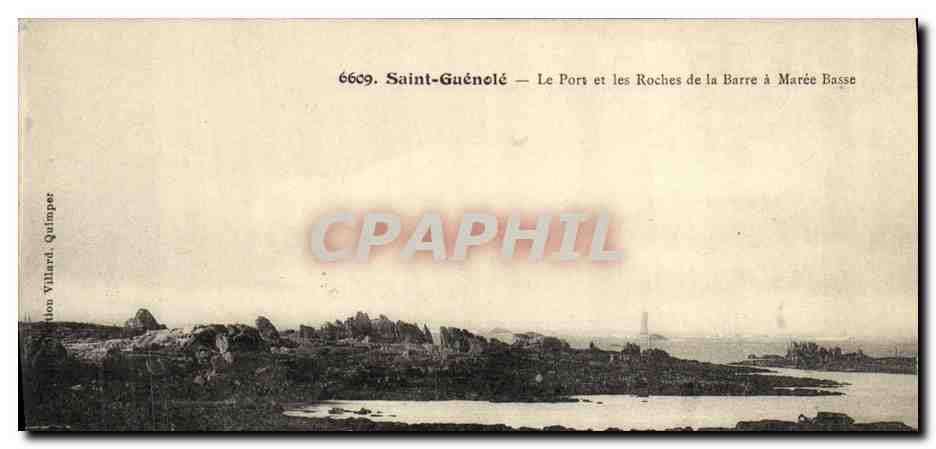 CPA Saint Guenole Le port et les Roches de la Barre a Marree Basse