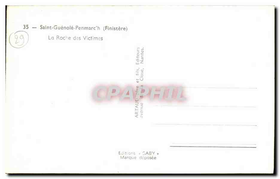 CPA Saint Guenole Penmarch La Roche des Victimes — Rückseite