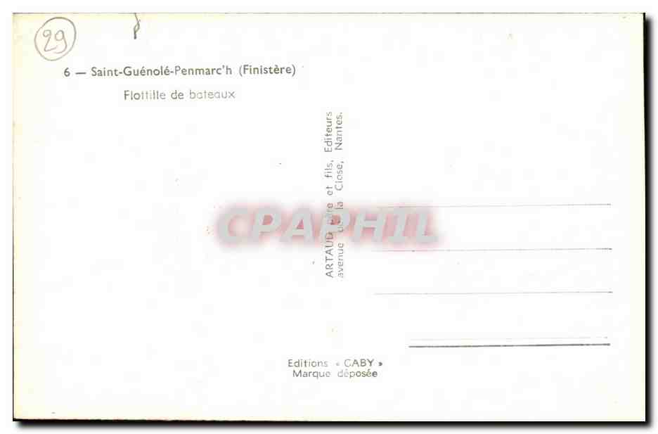 CPA Saint Guenole Penmarch Flottilte de bateaux — Rückseite