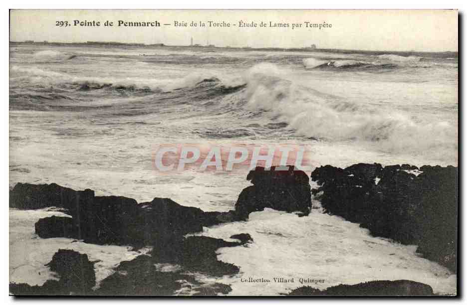 CPA Pointe de Penmarch Baie de la Torche Etude de Lames par Tempete