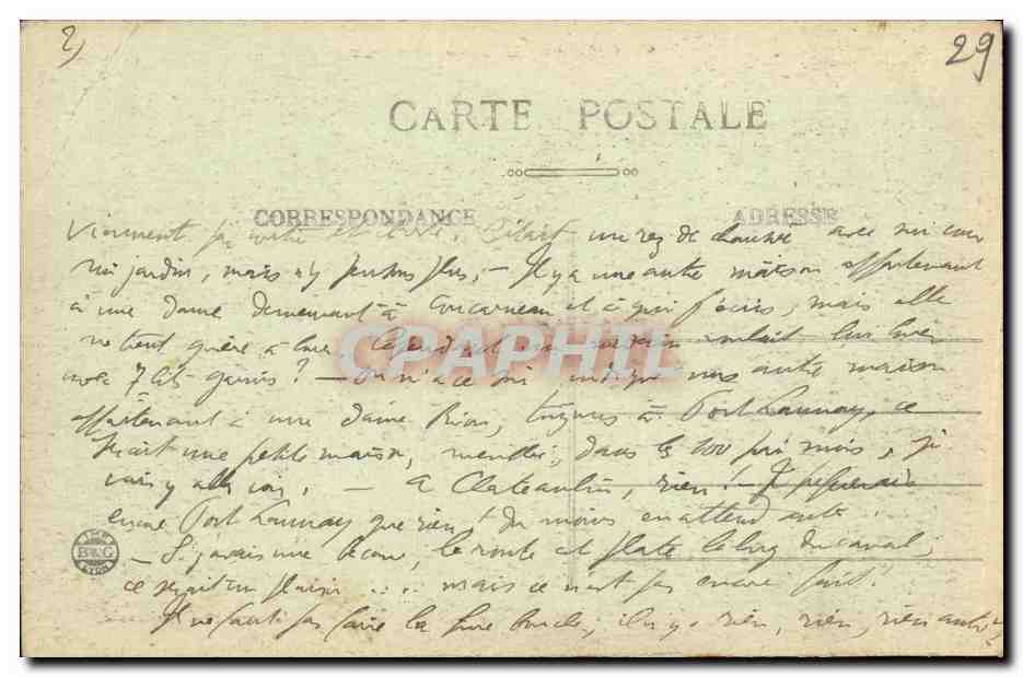 CPA Chateaulin Vu de la Route de Pleyben — Rückseite